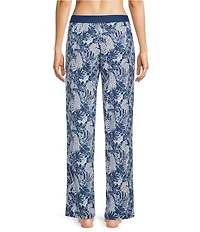 VAN WINKLE & CO. Inky Leopard Print Knit Coordinating Sleep Pants