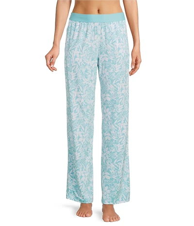 VAN WINKLE & CO. Leaf Floral Knit Coordinating Sleep Pants