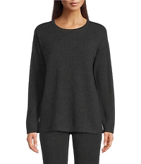 VAN WINKLE & CO. Long Sleeve Crew Neck Coordinating Cashmere Sleep Top