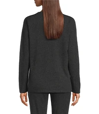 VAN WINKLE & CO. Long Sleeve Crew Neck Coordinating Cashmere Sleep Top