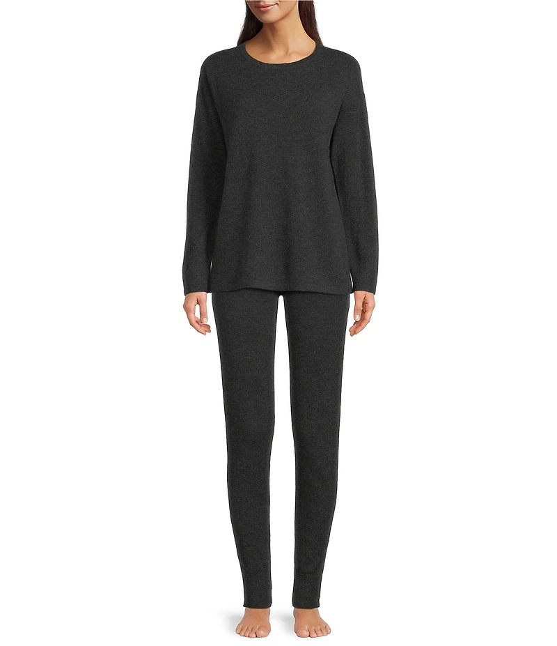 VAN WINKLE & CO. Long Sleeve Crew Neck Coordinating Cashmere Sleep Top