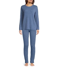 VAN WINKLE & CO. Long Sleeve Crew Neck Coordinating Cashmere Sleep Top