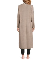 VAN WINKLE & CO. Long Sleeve Open Front Coordinating Lounge Duster Cashmere Cardigan