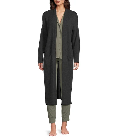 VAN WINKLE & CO. Long Sleeve Open Front Coordinating Lounge Duster Cashmere Cardigan