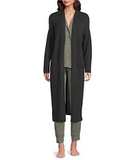 VAN WINKLE & CO. Long Sleeve Open Front Coordinating Lounge Duster Cashmere Cardigan