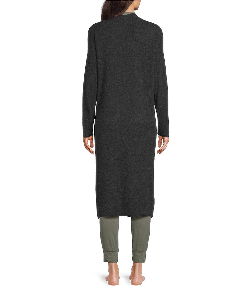 VAN WINKLE & CO. Long Sleeve Open Front Coordinating Lounge Duster Cashmere Cardigan