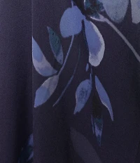 VAN WINKLE & CO. Moody Floral Sleeveless V-Neck Woven Satin Maxi Chemise
