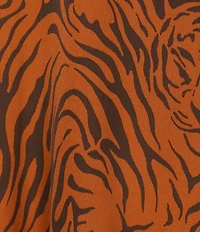 VAN WINKLE & CO. Satin Wild Tiger Print Sleeveless V-Neck Maxi Chemise