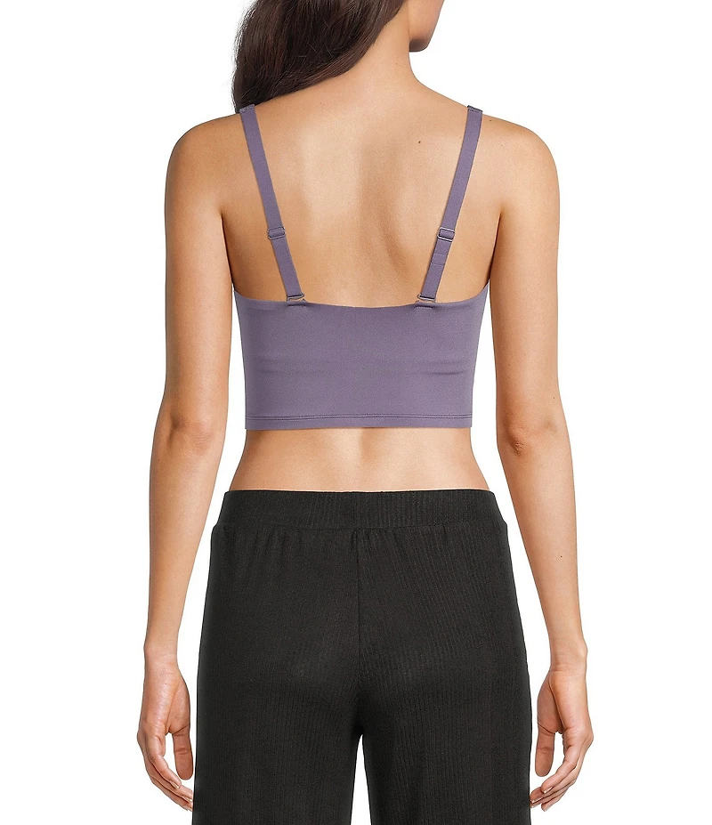 VAN WINKLE & CO. Scoop Neck Sleeveless Adjustable Convertible Strap Cropped Tank Top