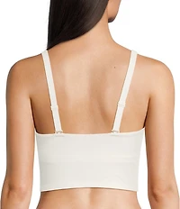 VAN WINKLE & CO. Scoop Neck Sleeveless Adjustable Convertible Strap Cropped Tank Top