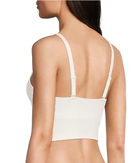 VAN WINKLE & CO. Scoop Neck Sleeveless Adjustable Convertible Strap Cropped Tank Top