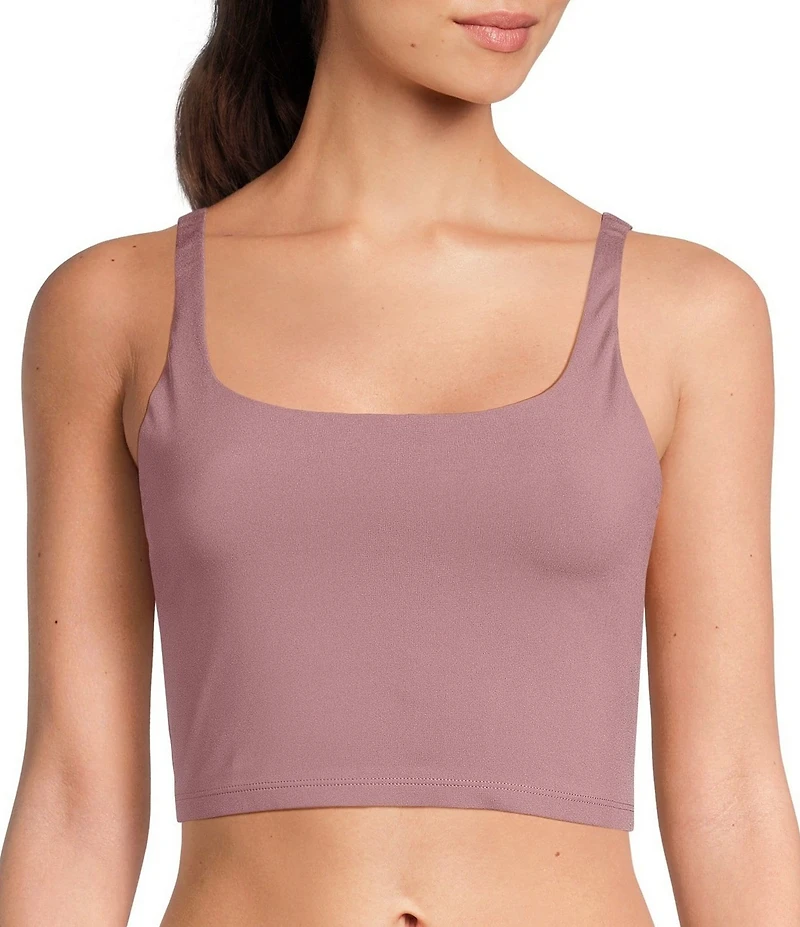 VAN WINKLE & CO. Scoop Neck Sleeveless Adjustable Convertible Strap Cropped Tank Top
