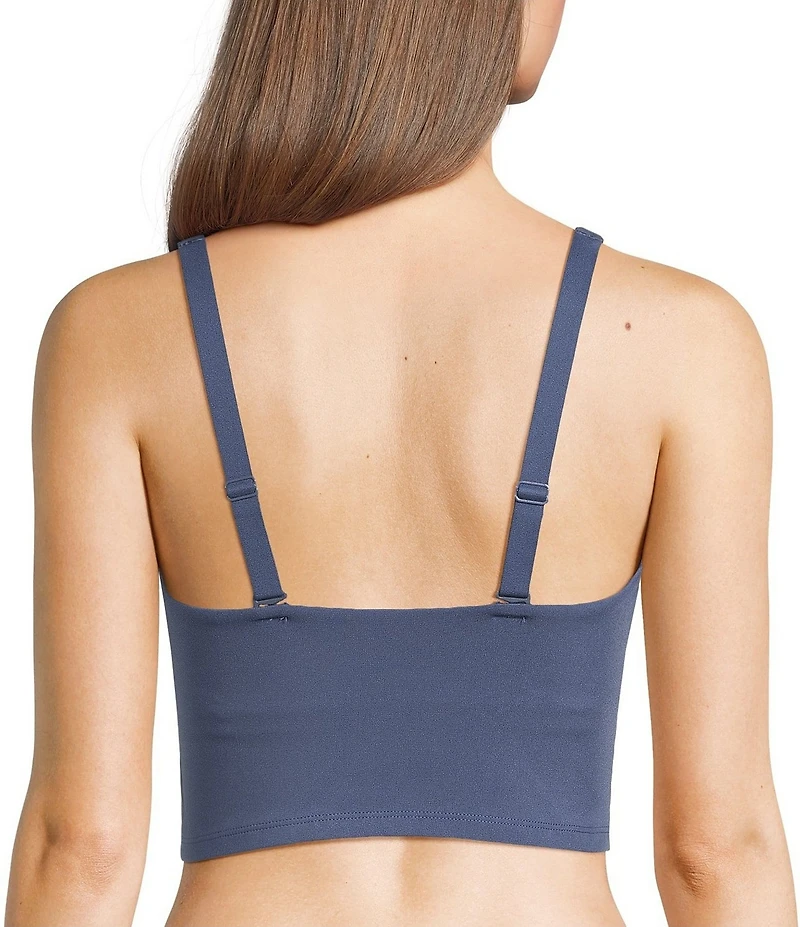 VAN WINKLE & CO. Scoop Neck Sleeveless Adjustable Convertible Strap Cropped Tank Top
