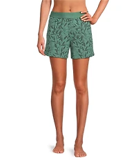 VAN WINKLE & CO. Shadow Leaf Print Knit Coordinating Sleep Shorts