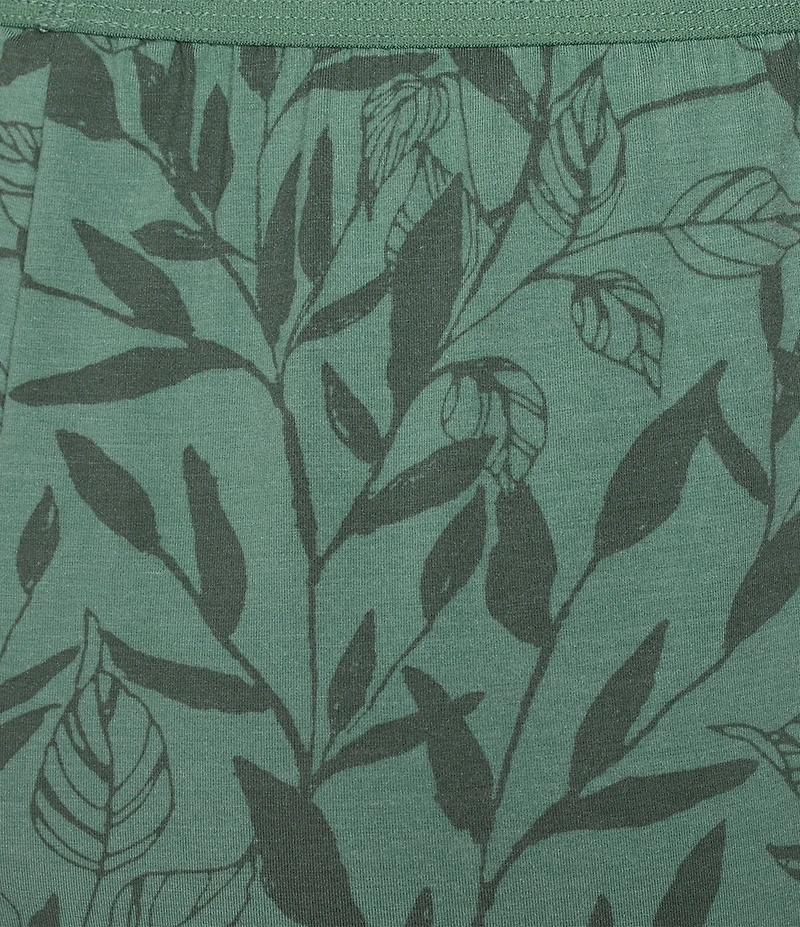 VAN WINKLE & CO. Shadow Leaf Print Knit Coordinating Sleep Shorts