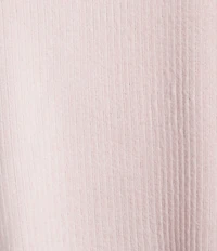 VAN WINKLE & CO. Solid Ribbed Knit Split Round Neck Long Sleeve Coordinating Sleep Top