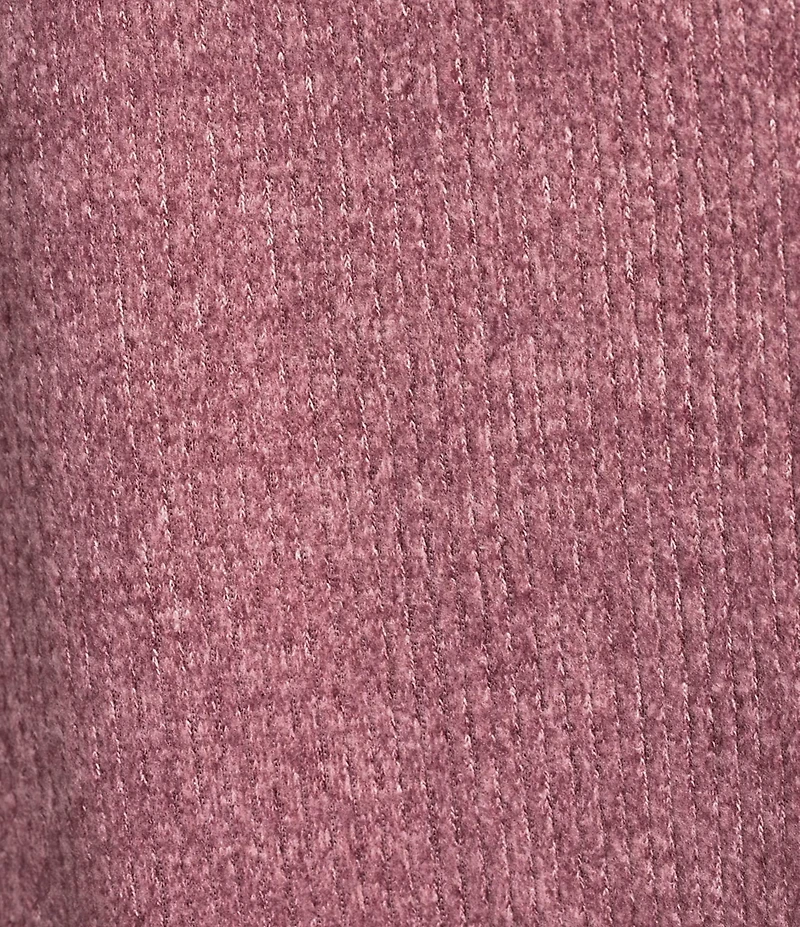 VAN WINKLE & CO. Solid Ribbed Knit Split Round Neck Long Sleeve Coordinating Sleep Top