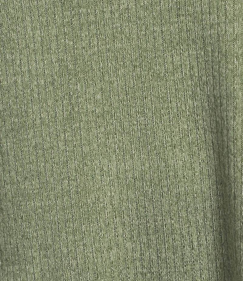 VAN WINKLE & CO. Solid Ribbed Knit Split Round Neck Long Sleeve Coordinating Sleep Top