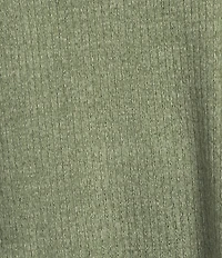 VAN WINKLE & CO. Solid Ribbed Knit Split Round Neck Long Sleeve Coordinating Sleep Top