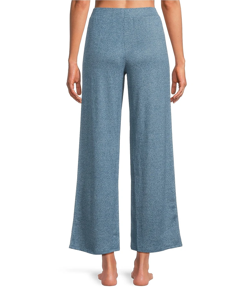 VAN WINKLE & CO. Solid Ribbed Knit Wide Leg Coordinating Sleep Pants