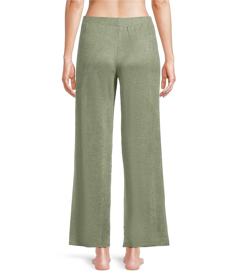 VAN WINKLE & CO. Solid Ribbed Knit Wide Leg Coordinating Sleep Pants