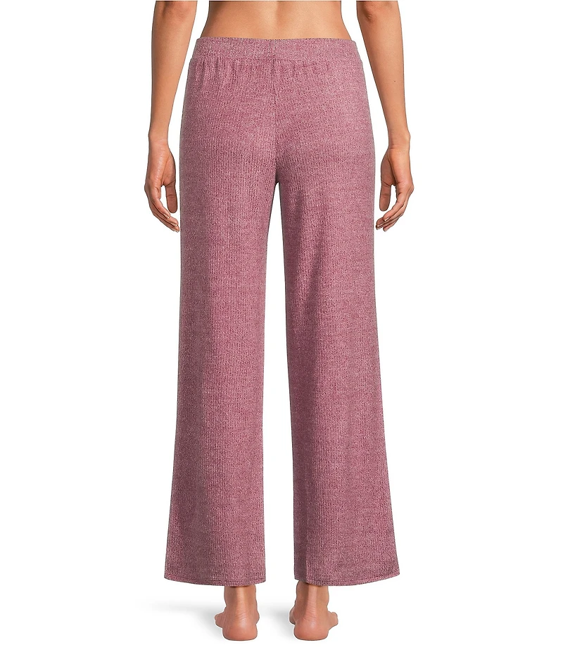 VAN WINKLE & CO. Solid Ribbed Knit Wide Leg Coordinating Sleep Pants