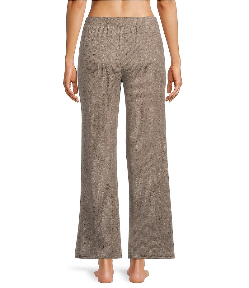 VAN WINKLE & CO. Solid Ribbed Knit Wide Leg Coordinating Sleep Pants