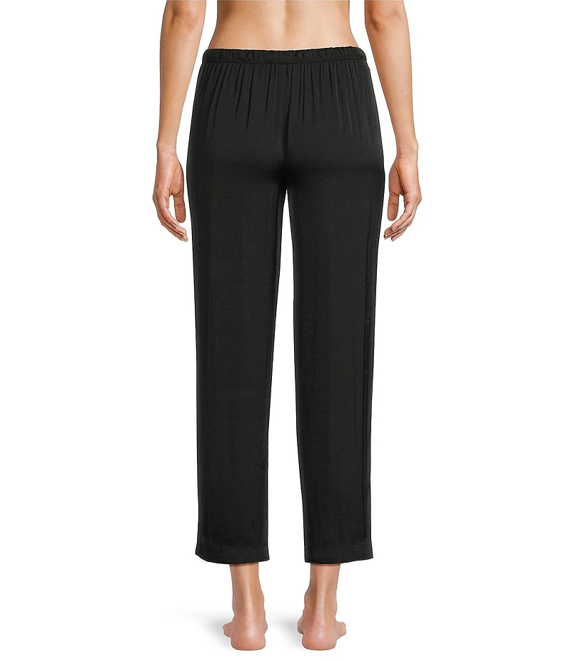 VAN WINKLE & CO. Solid Satin Drawstring Tie Coordinating Sleep Pants