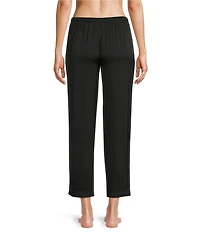 VAN WINKLE & CO. Solid Satin Drawstring Tie Coordinating Sleep Pants