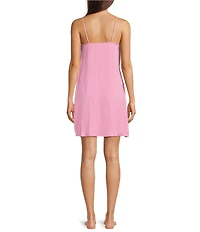 Van Winkle & Co. Solid Satin Sleeveless V-Neck Tie-Front Chemise