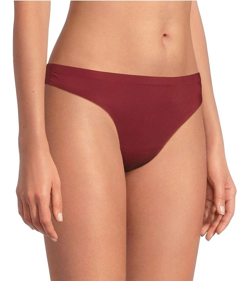 VAN WINKLE & CO. Stretch Microfiber Bonded Mid Rise Thong Panty