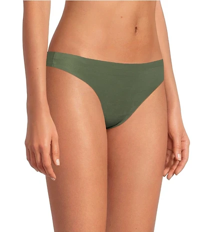 VAN WINKLE & CO. Stretch Microfiber Bonded Mid Rise Thong Panty