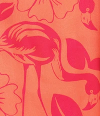 VAN WINKLE & CO. Woven Satin Flamingo Print Sleeveless V-Neck Coordinating Sleep Top