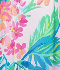 VAN WINKLE & CO. Woven Satin Jungle Parrot Tropical Print Coordinating Sleep Shorts