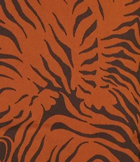 VAN WINKLE & CO. Woven Satin Wild Tiger Print Sleeveless V-Neck Coordinating Sleep Top