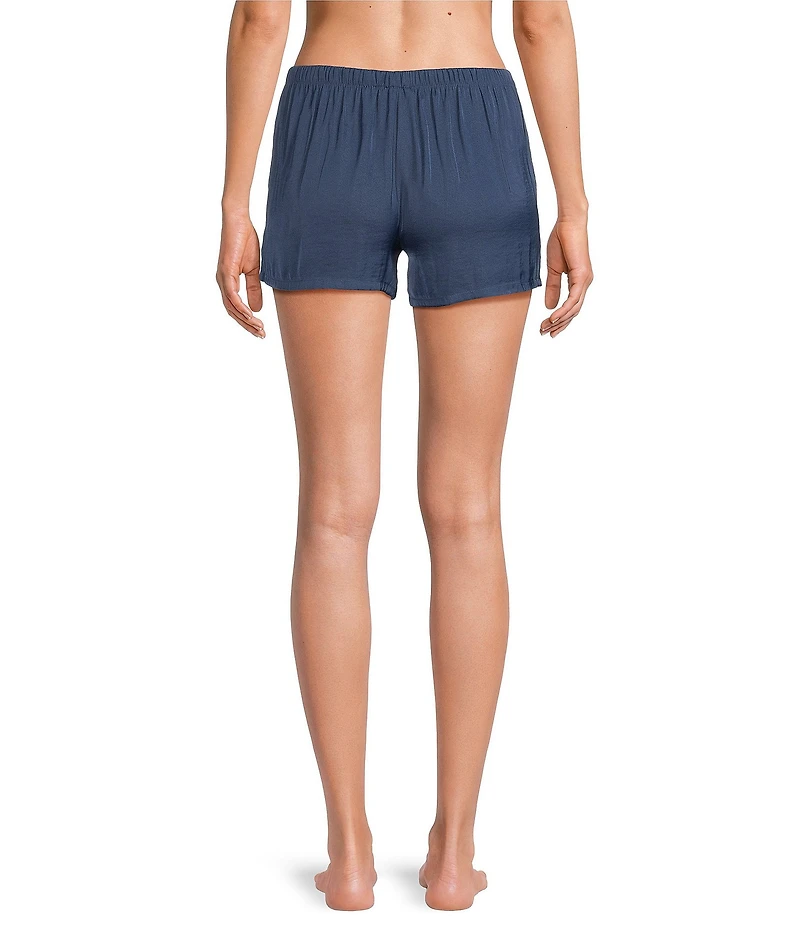 VAN WINKLE & CO. Woven Solid Satin Coordinating Sleep Shorts