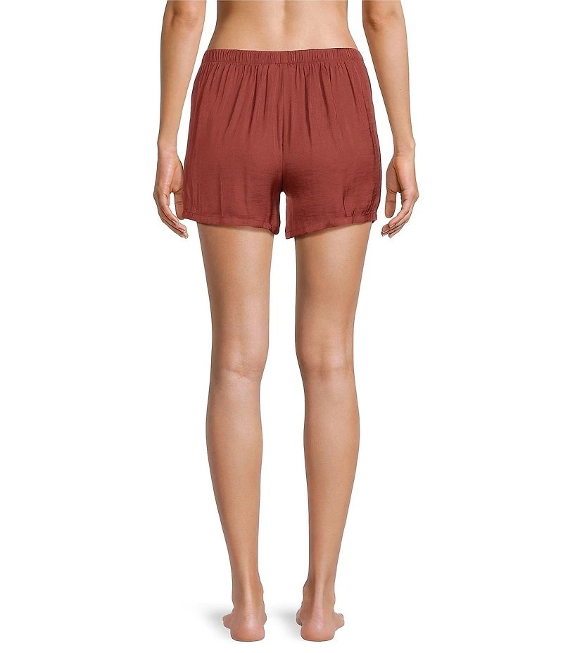 VAN WINKLE & CO. Woven Solid Satin Coordinating Sleep Shorts