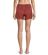 VAN WINKLE & CO. Woven Solid Satin Coordinating Sleep Shorts