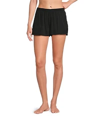 VAN WINKLE & CO. Woven Solid Satin Coordinating Sleep Shorts