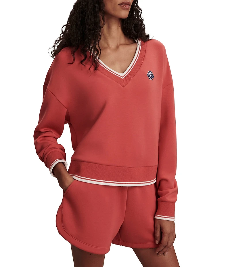 Varley Blithe V-Neck Long Sleeve Cropped Sweatshirt