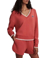 Varley Blithe V-Neck Long Sleeve Cropped Sweatshirt