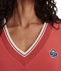 Varley Blithe V-Neck Long Sleeve Cropped Sweatshirt