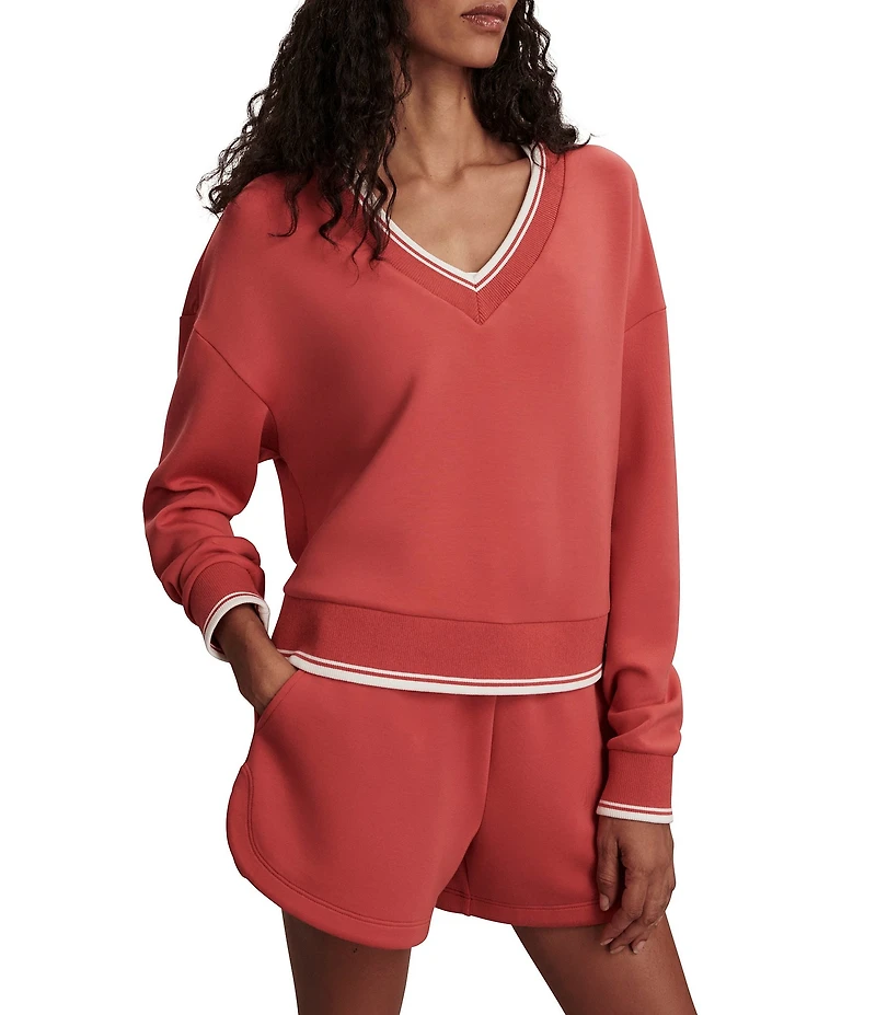 Varley Blithe V-Neck Long Sleeve Cropped Sweatshirt