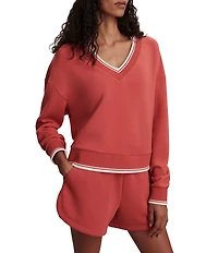 Varley Blithe V-Neck Long Sleeve Cropped Sweatshirt