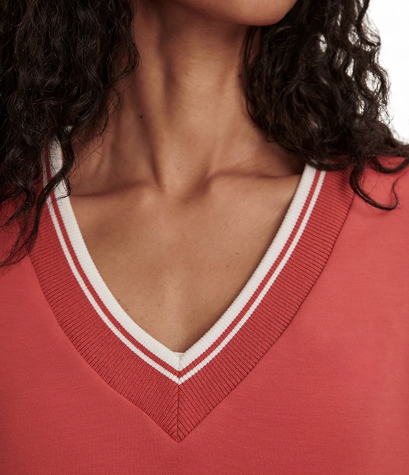 Varley Blithe V-Neck Long Sleeve Cropped Sweatshirt