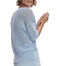 Varley Callie Knit Boxy Split V-Neck Short Sleeve Top