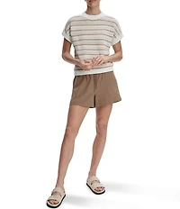 Varley Ciara Stripe Knit Short Sleeve Top