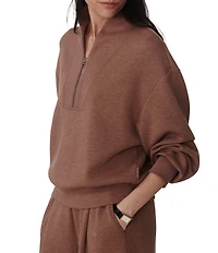 Varley Davidson DoubleSoft® Coordinating Stand Collar V-Neck Quater Zip Long Sleeve Sweat Jacket