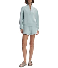 Varley Davidson DoubleSoft® Stand Collar V-Neck Quater Zip Long Sleeve Sweat Jacket