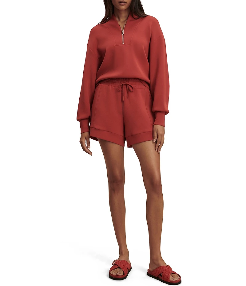 Varley Davidson DoubleSoft® Coordinating Stand Collar V-Neck Quater Zip Long Sleeve Sweat Jacket